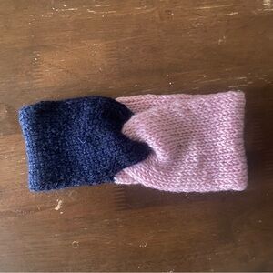 Pink and Blue Knitted Headband